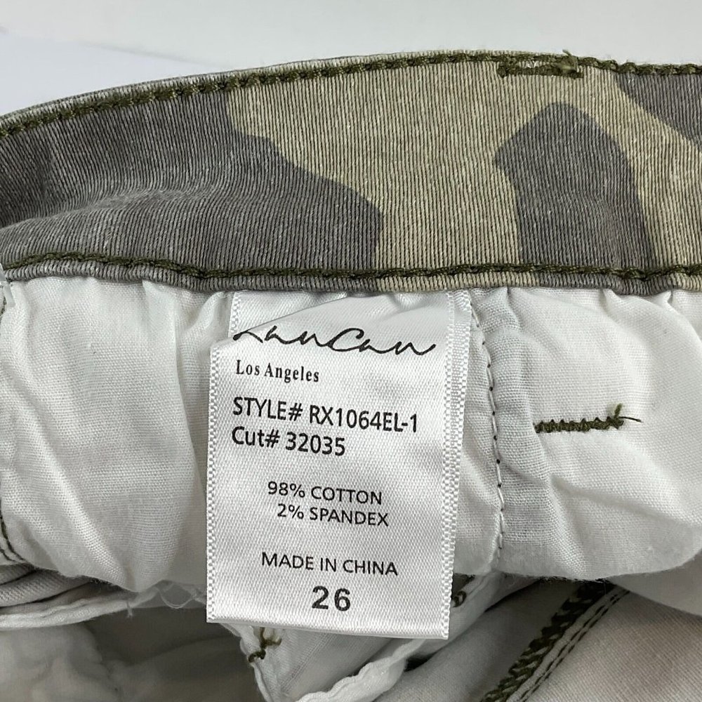 KanCan Jeans Women's Sz 26 Green Camo Mid Rise Ankle Crop Skinny Stretch $74 - Picture 6 of 10